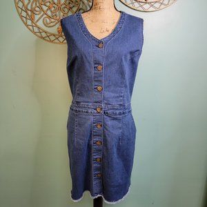 Denim Button-Down Midi Dress